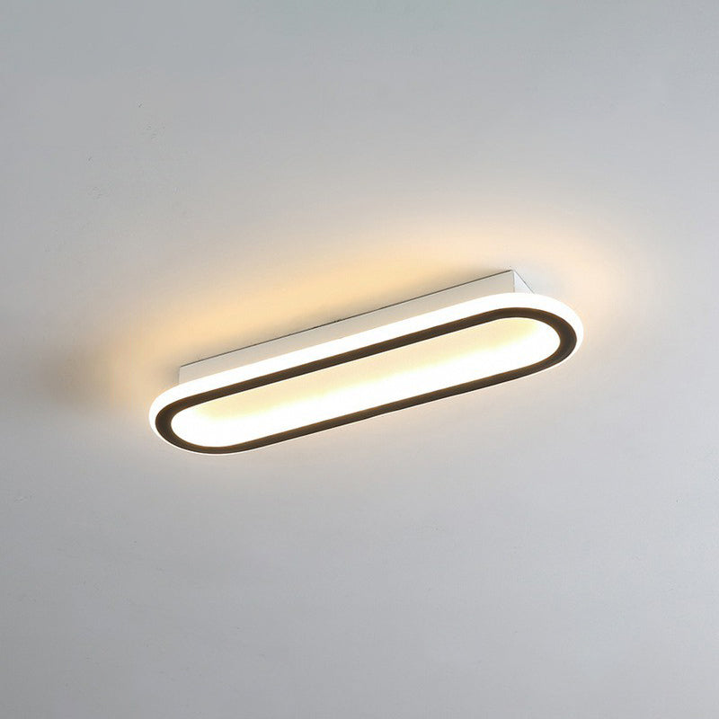 Plafonnier linéaire à LED de style moderne en acrylique pour couloir, luminaire de plafond en noir