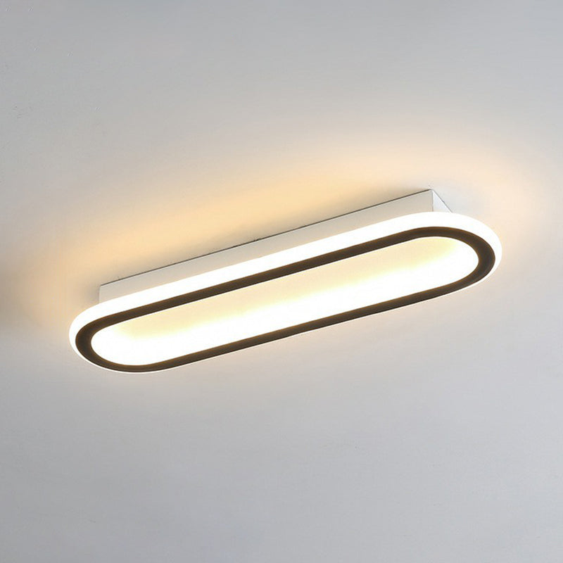 Plafonnier linéaire à LED de style moderne en acrylique pour couloir, luminaire de plafond en noir