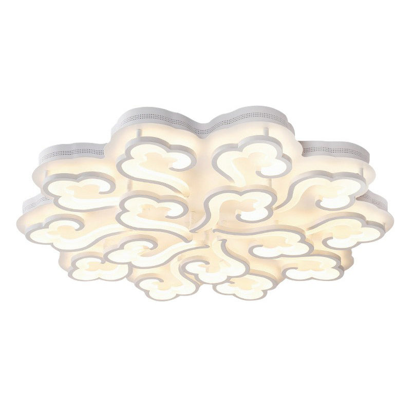 Weiße verheißungsvolle Cloud -LED Semi Flush Moderne Acrylspülendedecke Leuchte für Wohnzimmer