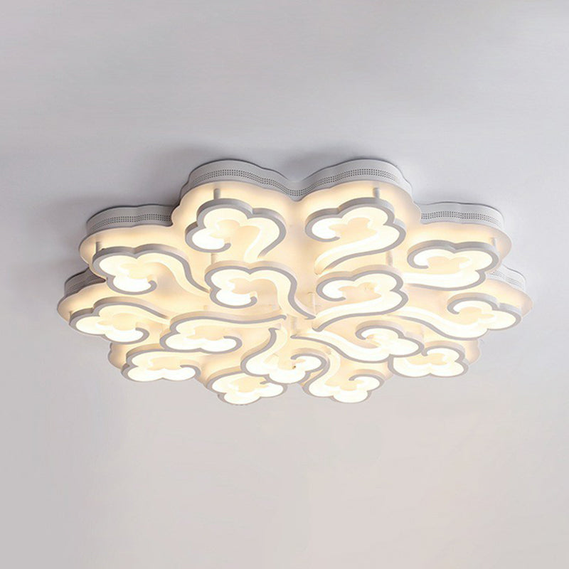 Weiße verheißungsvolle Cloud -LED Semi Flush Moderne Acrylspülendedecke Leuchte für Wohnzimmer