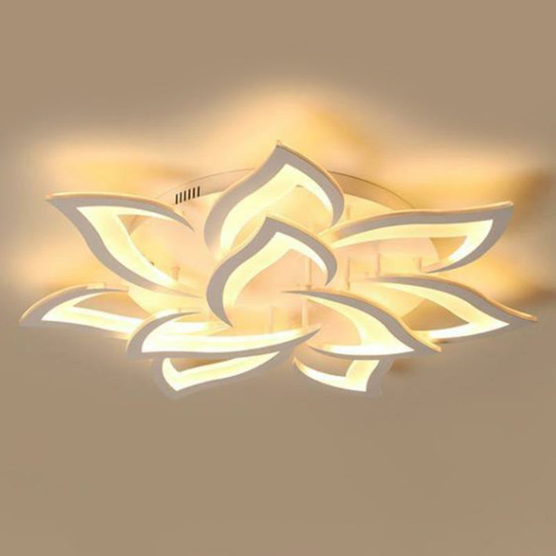 Blossom Acrylic Flush Mount Light Contemporary White LED Semi Flush Ceiling Light for Living Room