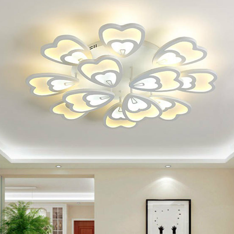 Blume Acryl Flush Mount Light Contemporary White LED Semi Flush Deckenleuchte für Wohnzimmer