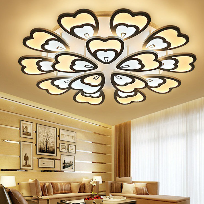 Blume Acryl Flush Mount Light Contemporary White LED Semi Flush Deckenleuchte für Wohnzimmer