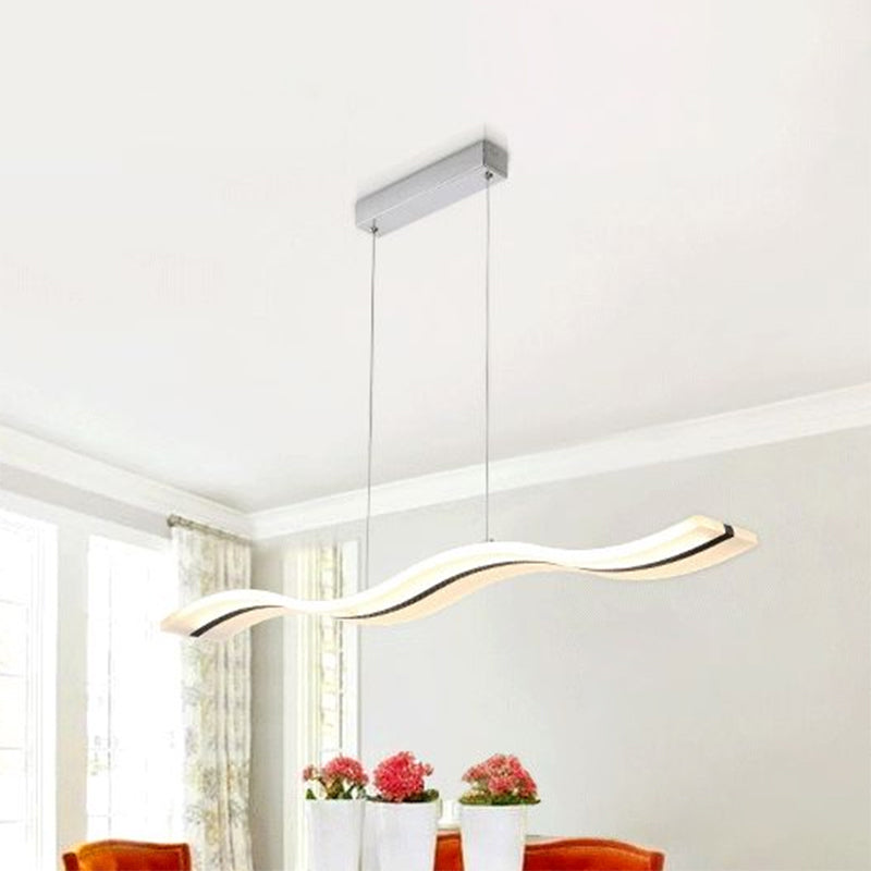 Iluminación de techo de LED acrílico sombreado lámpara de lámpara de níquel minimalista para comedor