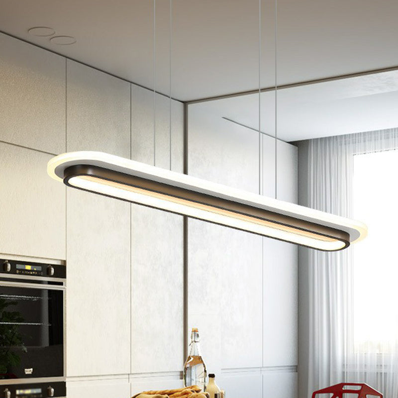 Sala da pranzo a forma di oblungo a ciondolo a ciondolo light acrilico stile nordico isola la luce