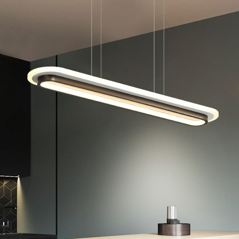 Sala da pranzo a forma di oblungo a ciondolo a ciondolo light acrilico stile nordico isola la luce