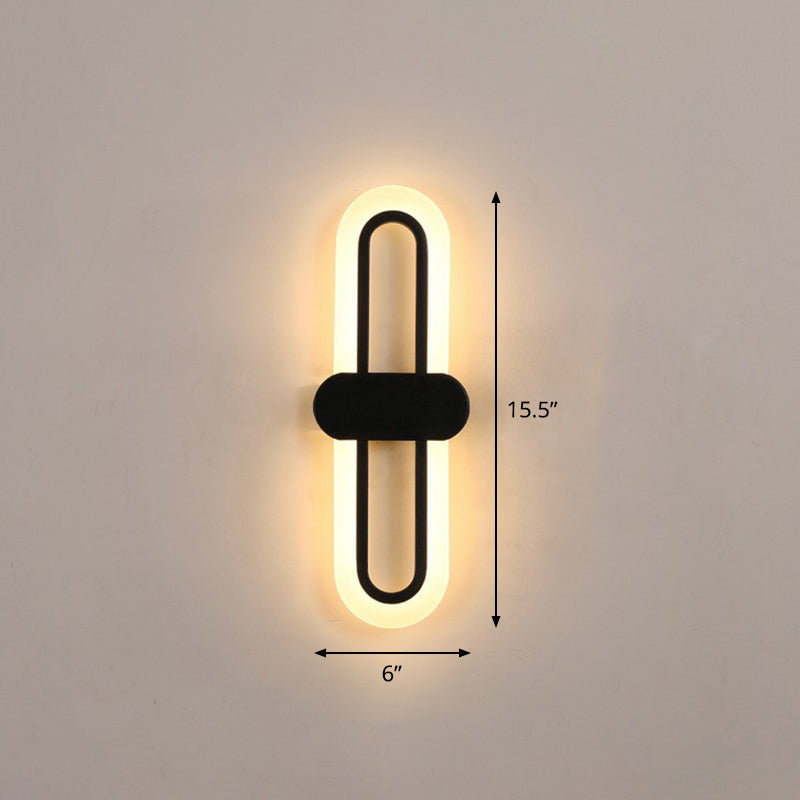 Hedendaagse langwerpige LED -muurverlichting Acryl Acryl Woonkamer SCONCE LICHTBELEMING IN ZWART