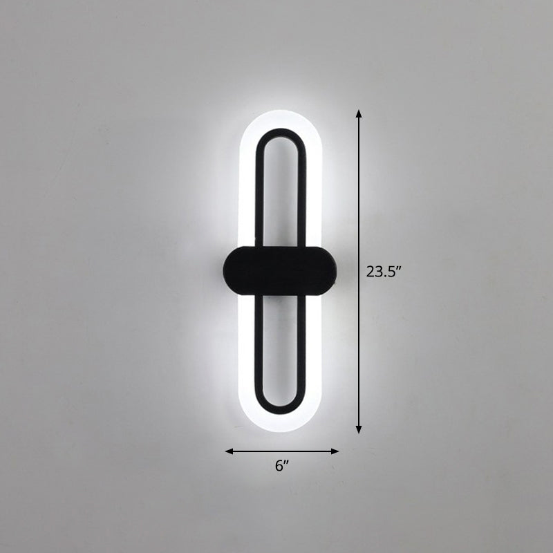 Hedendaagse langwerpige LED -muurverlichting Acryl Acryl Woonkamer SCONCE LICHTBELEMING IN ZWART