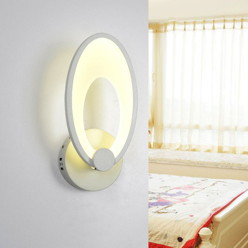 Rabbit Ear LED Wall Lighting Contemporary Acrylic Bedroom Sconce Light Fixture in White