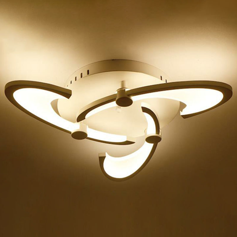 Windmühle AcryllED Semi Flush Lighting Moderne Stil mit weißer Decke montiertes Leuchten