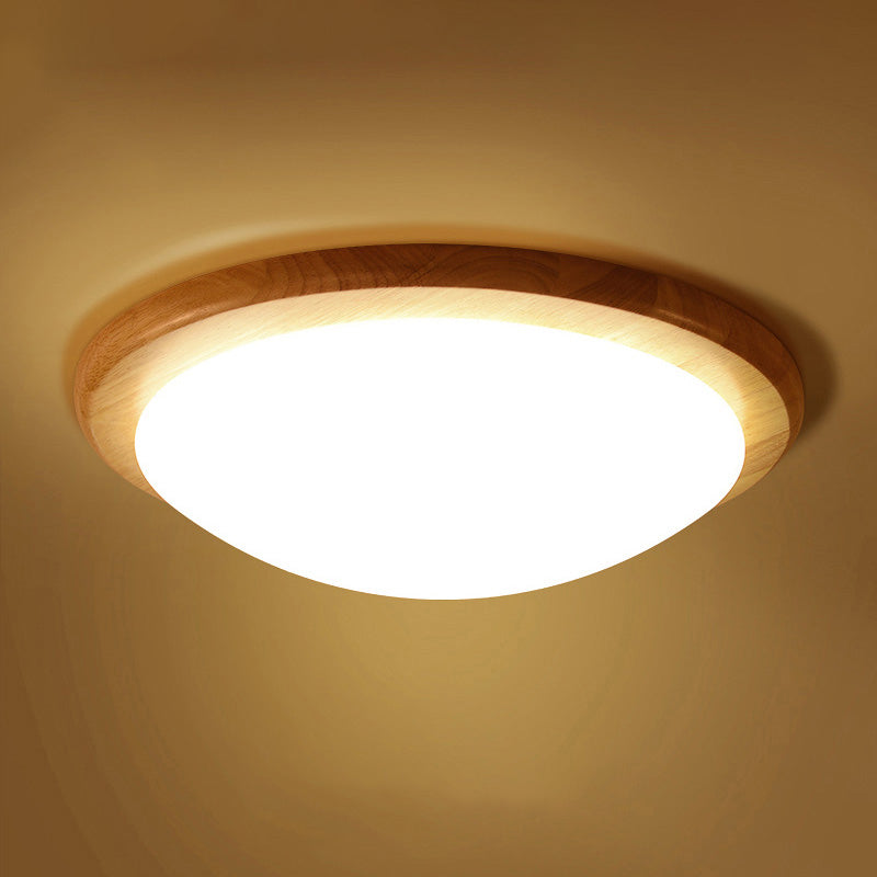 Holz Rund Bündig Deckenleuchte Japanische LED Unterputzleuchte mit Acrylatschirm