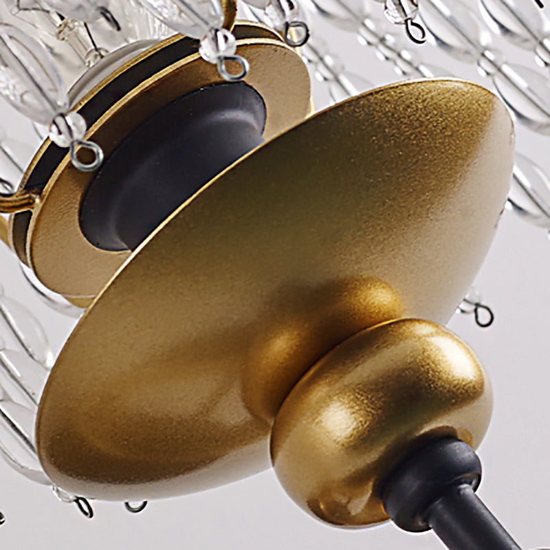 Éclairage mural métallique vintage 1 lampe murale en laiton en laiton avec brin de perle en cristal clair pour le chevet