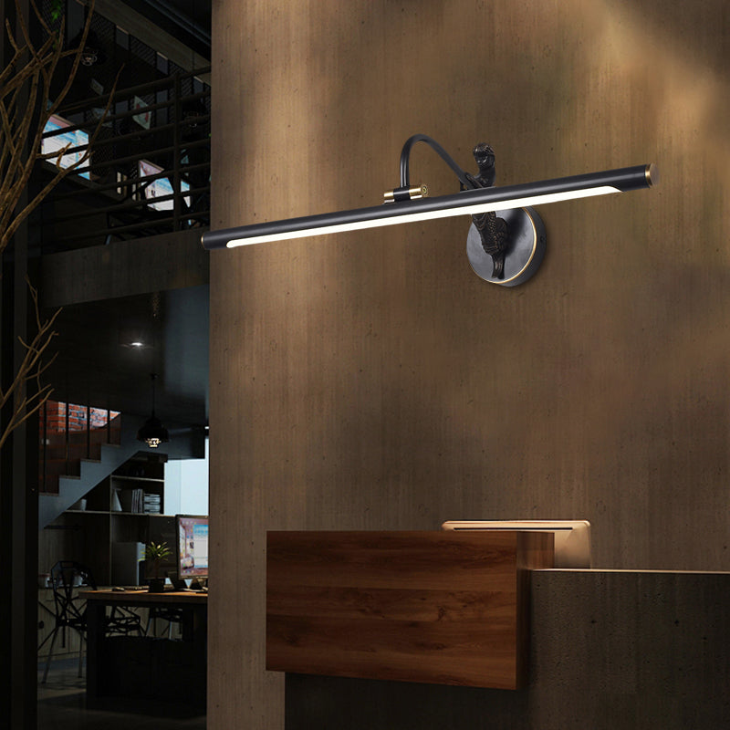 Black/Antique Brass Tube Vanity Lighting Classic Metal LED 14"/18"/23" W Bathroom Wall Light