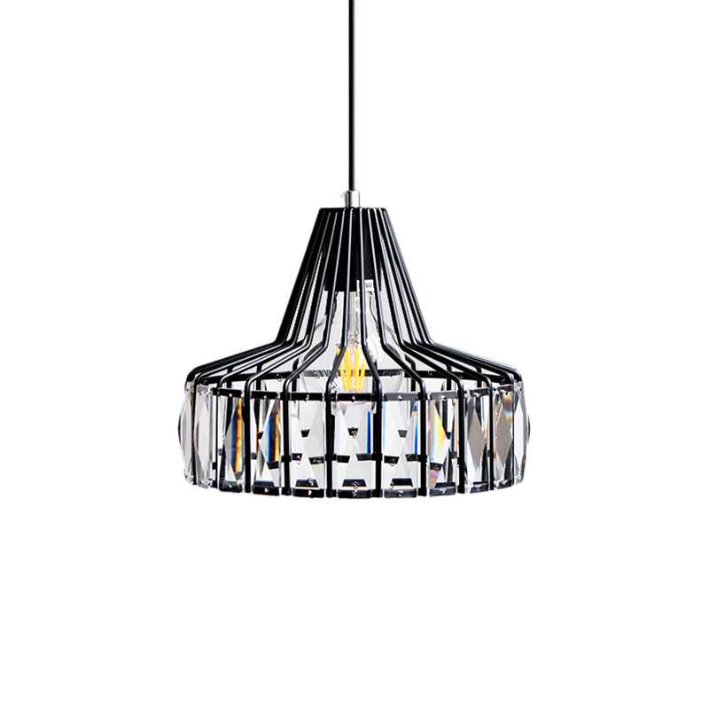 Luz de colgante de granero negro lámpara industrial 1 Bloque de cristal de luz Kit de luz colgante, 10 "/12.5" de ancho