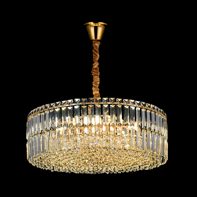 Luce lampadario a tamburo d'oro Contemporaneo 6/8 LUCI CRIDULE RECTANGULARE CRIDULE LUCE DI CROPPI