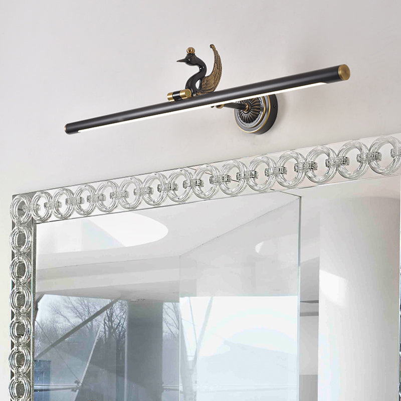 Luz de pared lineal tradicional LED metal de metal 14 "/18"/23 "Iluminación de tocador de baño de latón/baño negro