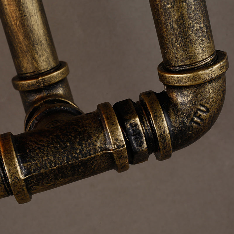 3 hoofden wandverlichting antieke sanitair buis ijzer wandmontage licht in brons voor woonkamer
