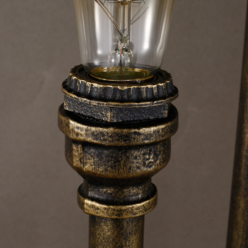 3 hoofden wandverlichting antieke sanitair buis ijzer wandmontage licht in brons voor woonkamer