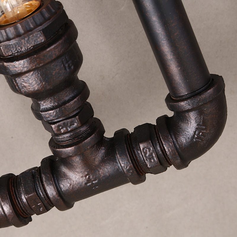 Style rustique lampe murale rectangulaire 1 ampoule en fer luminaire mural en noir pour le couloir