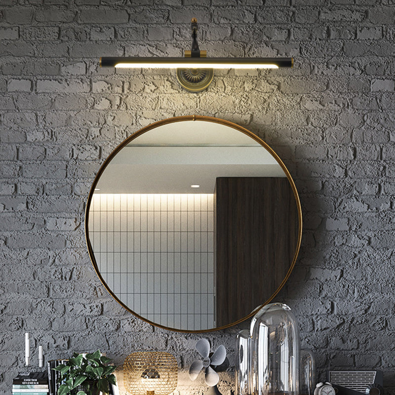 Luz de pared lineal tradicional LED metal de metal 14 "/18"/23 "Iluminación de tocador de baño de latón/baño negro