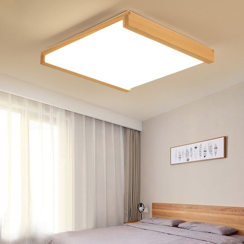 Quadratisch LED-Unterputz Licht Einfachheit Holz Schlafzimmer Flush Mount Deckenleuchte Licht