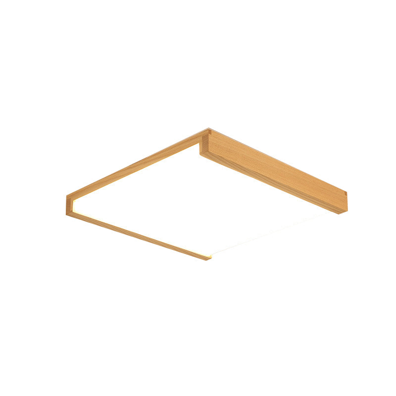 Quadratisch LED-Unterputz Licht Einfachheit Holz Schlafzimmer Flush Mount Deckenleuchte Licht