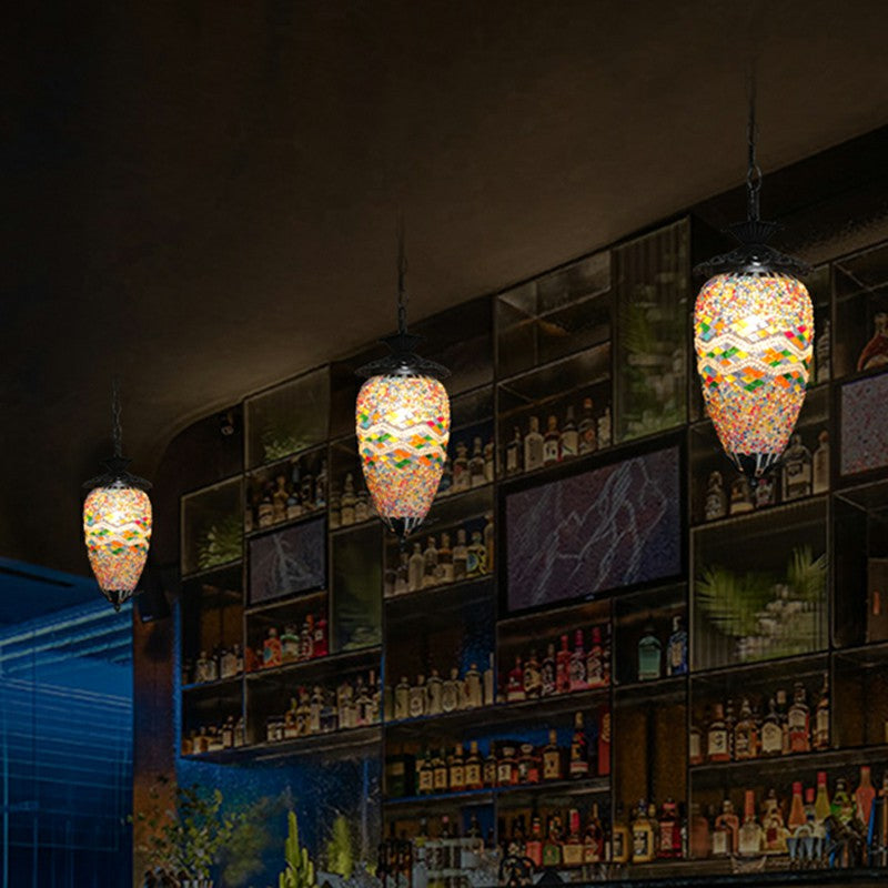 Hangende lichte mozaïek gebrandschilderde glazen plafondverlichting voor bar voor bar