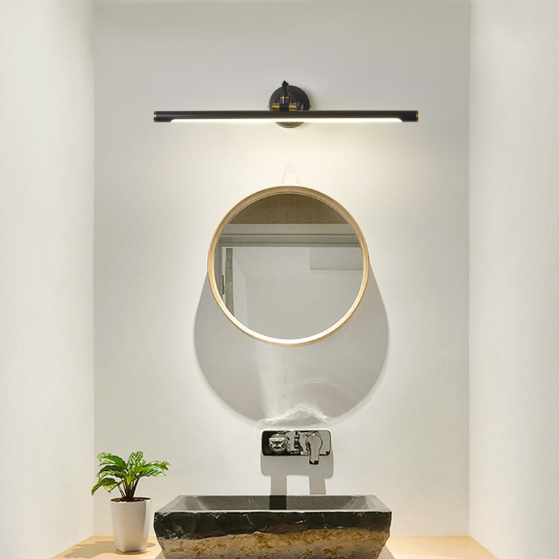 Rotatable Linear Vanity Mirror Light Metal Vintage Wall Mount Lighting in Antique Brass/Black, 14"/18"/23" W