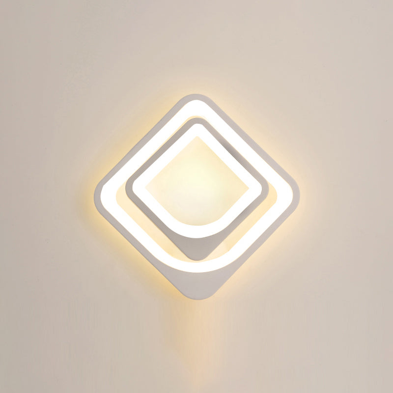 Simplicity Shaded Wall Mount Light Acrylic Living Room LED Wall Lighting in White