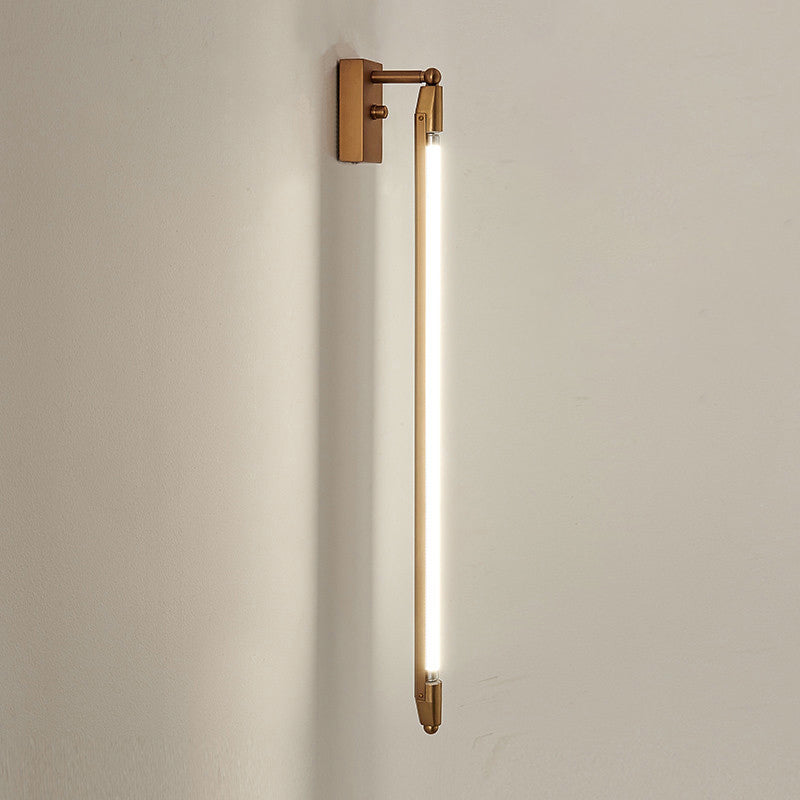 Linear Shaped Corridor LED Wall Light Metallic Minimalist Rotatable Wall Lighting Fixture