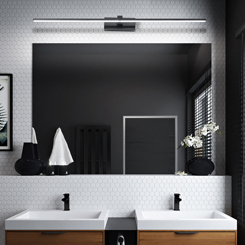 Linear Shaped Bathroom Wall Sconce Light Metallic Minimalist LED Vanity Lighting Ideas