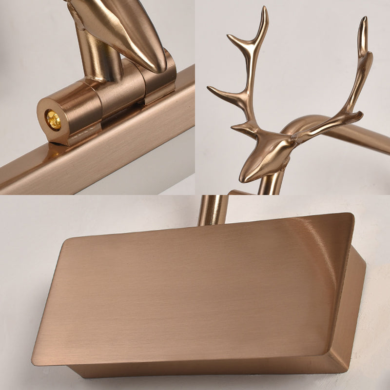 16 "/ 22" / 28 "W rectangle Mirror Vanité Lumière avec un éclairage mural acrylique moderne rotatif en bois en noir / or / blanc