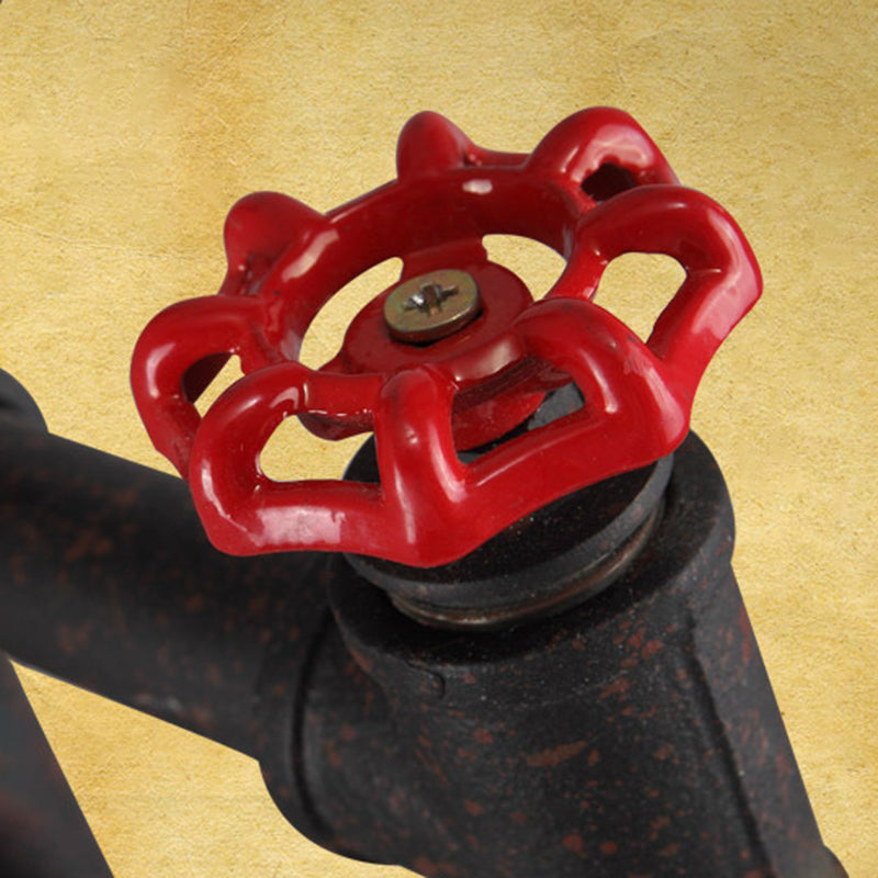 Vintage Conical Wall Light Fixture Single-Bulb Iron Wall Mounted Lamp with Water Pipe in Rust