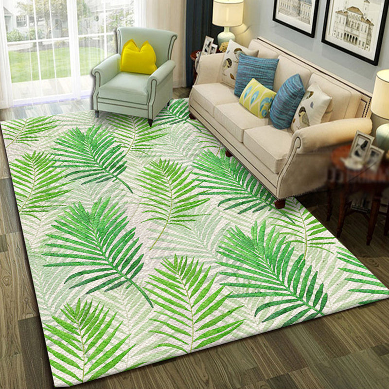 Nordic Home Decoration Rug Multi Colored Plant Pattern Indoor Rug Polyster Easy Care Pet Friendly Washable Rug