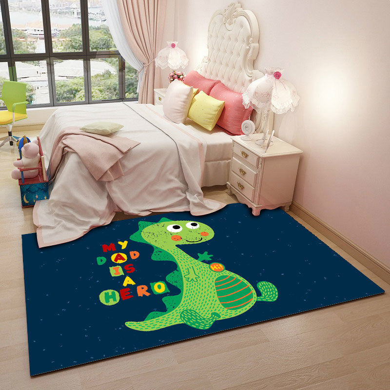 Cute Kids Room Rug Multi-Color Animal Pattern Rug Synthetics Anti-Slip Backing Easy Care Carpet