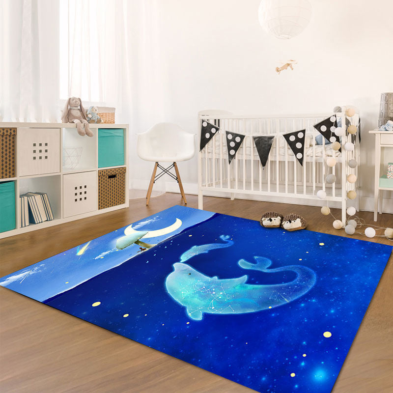 Cute Kids Room Rug Multi-Color Animal Pattern Rug Synthetics Anti-Slip Backing Easy Care Carpet