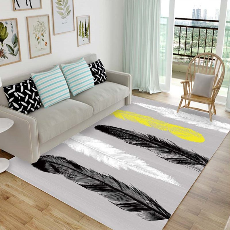 Multi Colored Chinese Rug Polyster Plant Printed Carpet Machine Washable Stain-Resistant Indoor Rug for Parlor