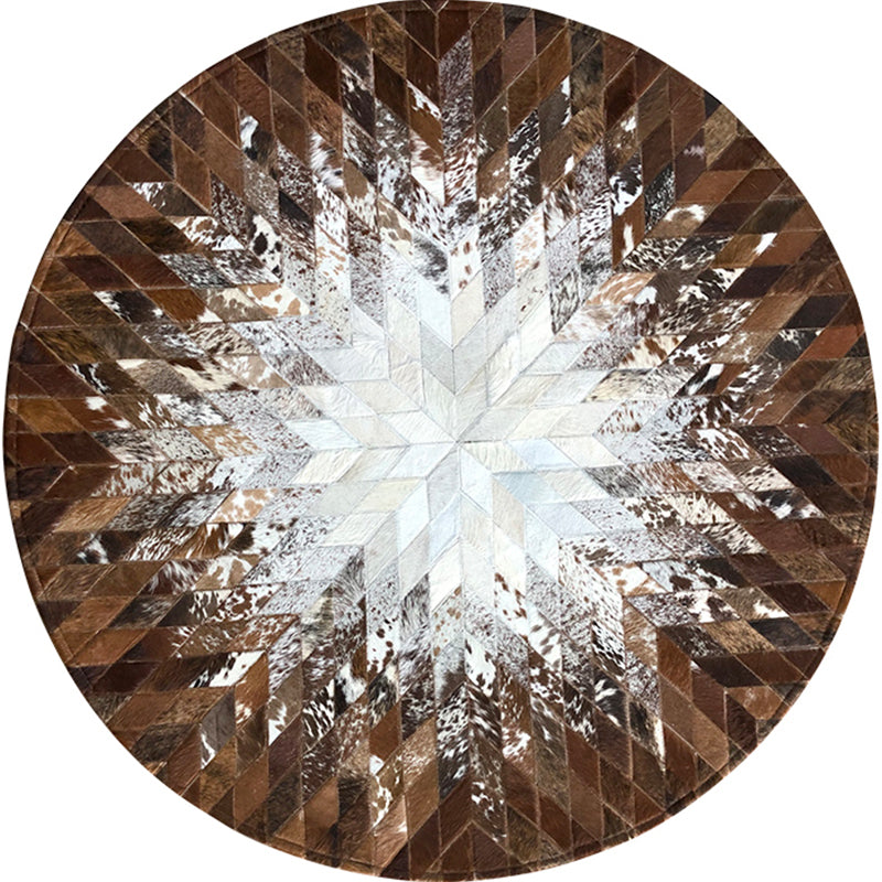 Western Geometric Print Rug Multi Color Cowhide Area Rug Pet Friendly Easy Care Carpet for Living Room