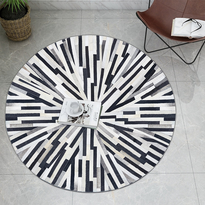 Multicolor kreativer Teppich Kuhladenstreifen bedruckte Bereich Teppich Haustierfreundlicher Maschinenwaschableie für Dekoration