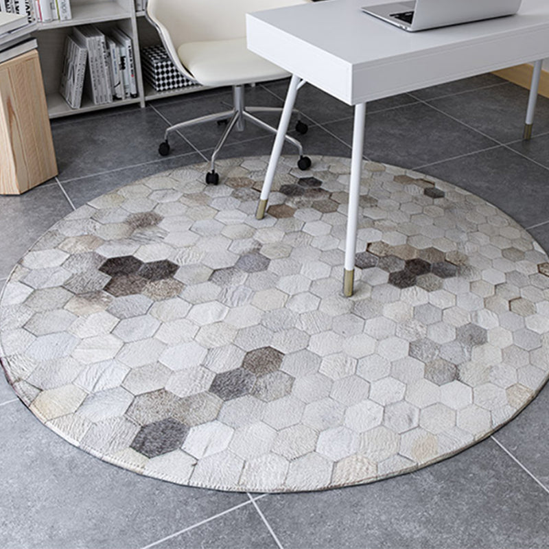 Funky Home Decoration Rug Multi Color Geometric Printed Area Carpet Cowhide Non-Slip Easy Care Rug