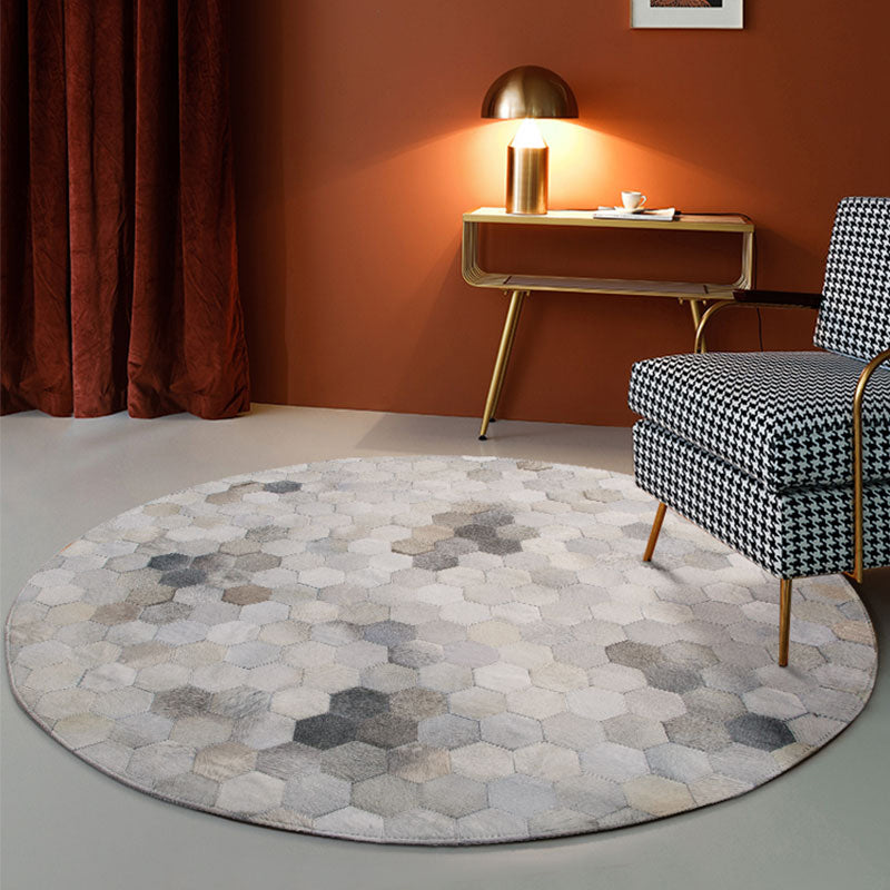 Funky Home Decoration Rug Multi Color Geometric Printed Area Carpet Cowhide Non-Slip Easy Care Rug
