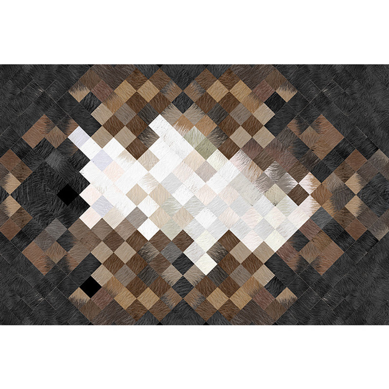 Modern Living Room Rug Multi-Color Geometric Print Carpet Non-Slip Backing Washable Indoor Rug