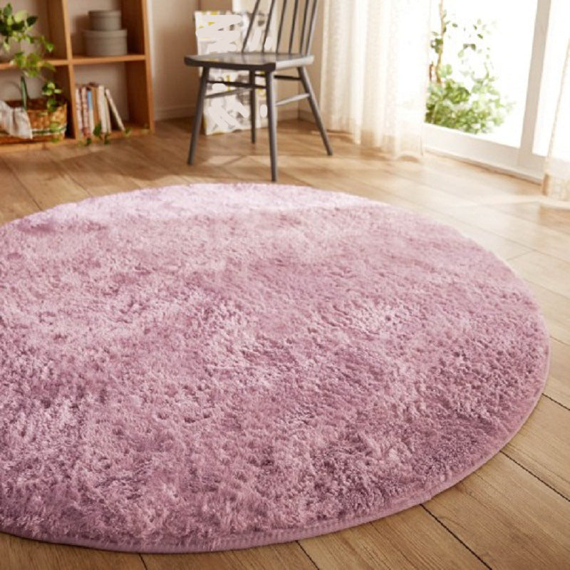 Modern Bedroom Rug Multi Colored Plain Area Carpet Fluffy Anti-Slip Backing Machine Washable Easy Care Rug