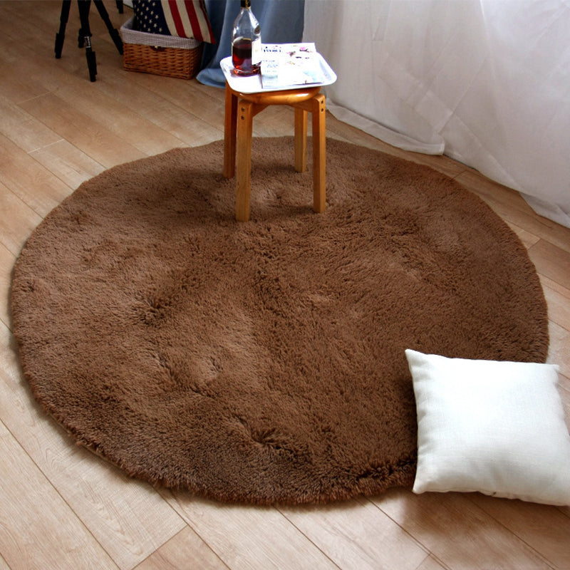 Modern Bedroom Rug Multi Colored Plain Area Carpet Fluffy Anti-Slip Backing Machine Washable Easy Care Rug