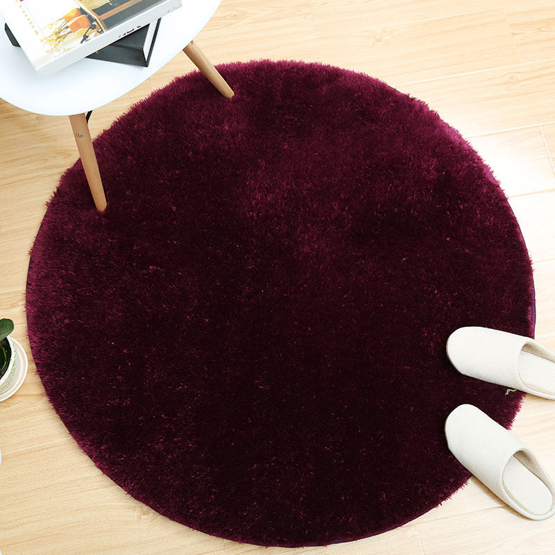 Modern Bedroom Rug Multi Colored Plain Area Carpet Fluffy Anti-Slip Backing Machine Washable Easy Care Rug