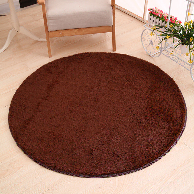 Multicolor Solid Color Rug Polypropylene Comfort Area Carpet Anti-Slip Backing Washable Easy Care Rug for Bedroom