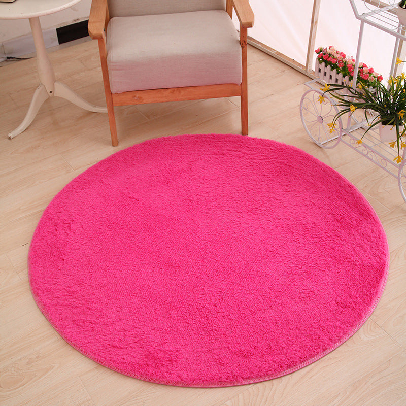 Multicolor Solid Color Rug Polypropylene Comfort Area Carpet Anti-Slip Backing Washable Easy Care Rug for Bedroom