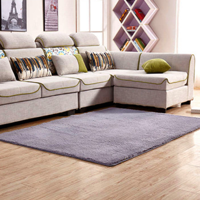 Simple Multi Color Plain Rug Cotton Comfort Area Carpet Non-Slip Backing Pet Friendly Rug for Bedroom