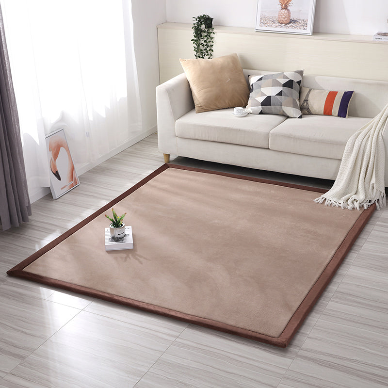 Simplicity Solid Color Rug Multi Colored Polypropylene Area Rug Easy Care Washable Non-Slip Carpet for Bedroom
