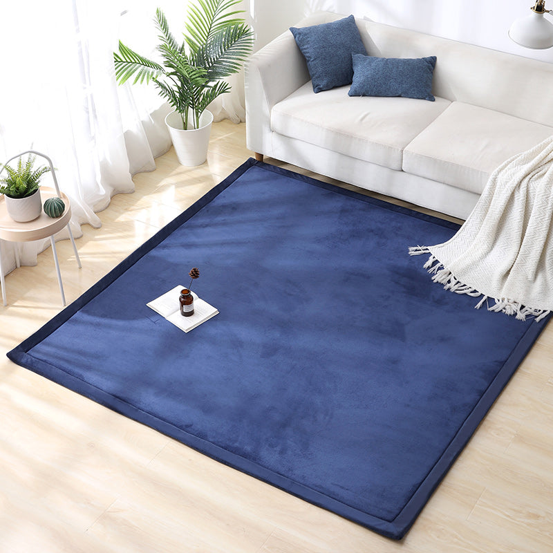 Simplicity Solid Color Rug Multi Colored Polypropylene Area Rug Easy Care Washable Non-Slip Carpet for Bedroom